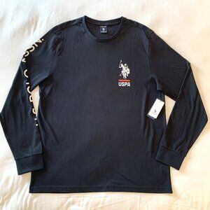 NWT U.S. Polo Assn Men Long Sleeves Shirt Black Size L